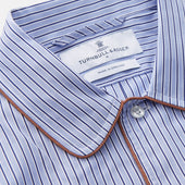 And Navy Halo Stripe Cotton Sussex Nightshirt