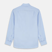 Tailored Fit Pale Cotton Shirt With Kent Collar And Double Cuffs