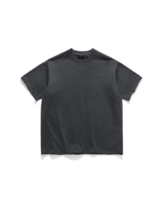 CUT OUT BOXY T-SHIRTS / CHARCOAL