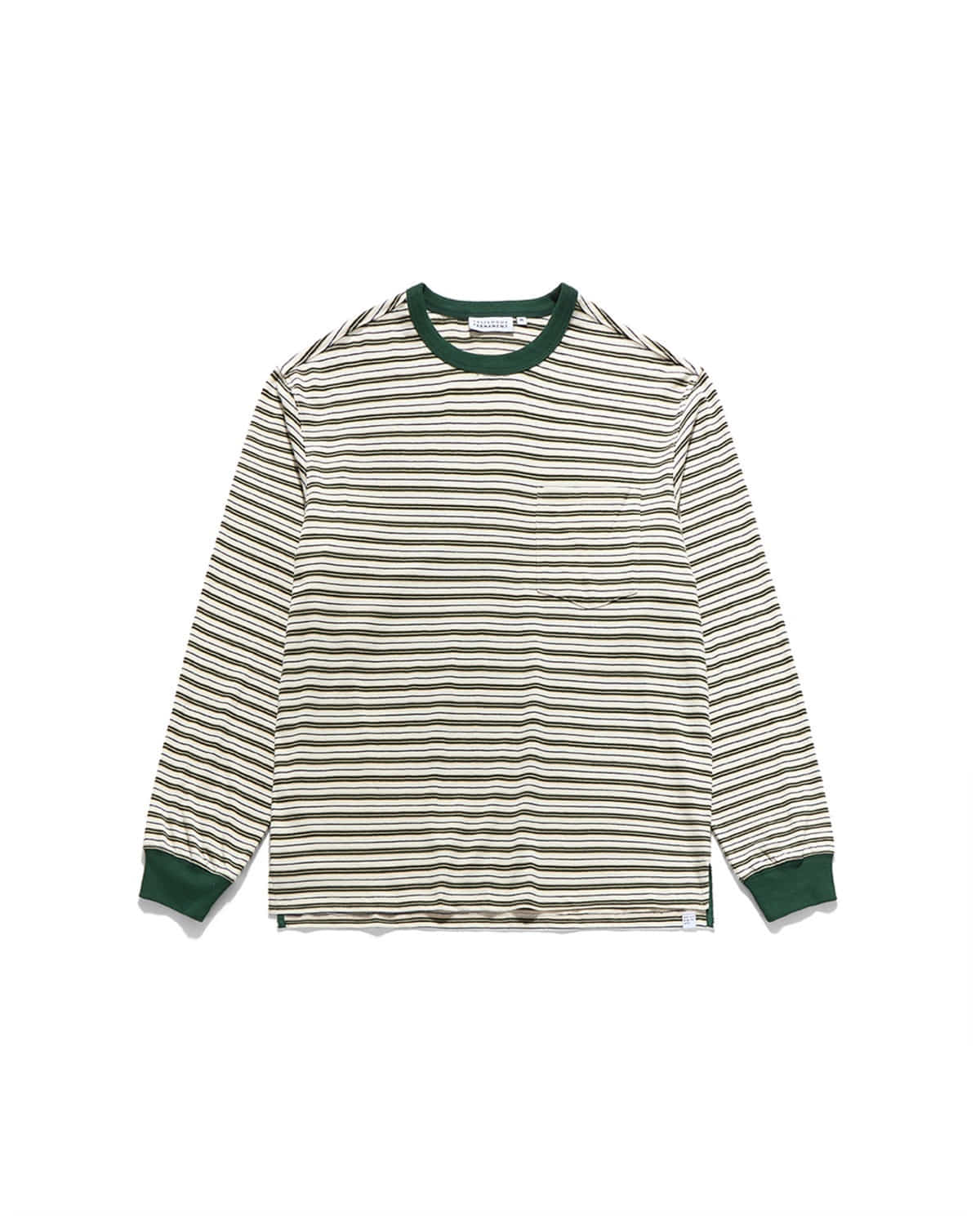 Stripe Pocket L S T Shirts Green