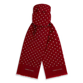 And White Spotted Silk Scarf