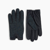 Herringbone Tweed Cashmere Lined Leather Gloves