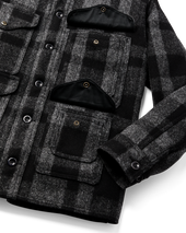 1940s Mackinaw Wool Cruiser Jacket - Charcoal / Black Heritage Plaid