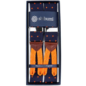 Dotted Barathea Braces - Navy / Orange
