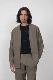 Ash Grey Handspun Textured Shrug