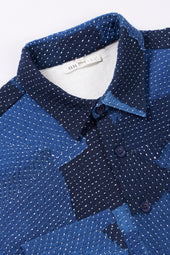 Indigo Cotton Kantha Patchwork Shirt