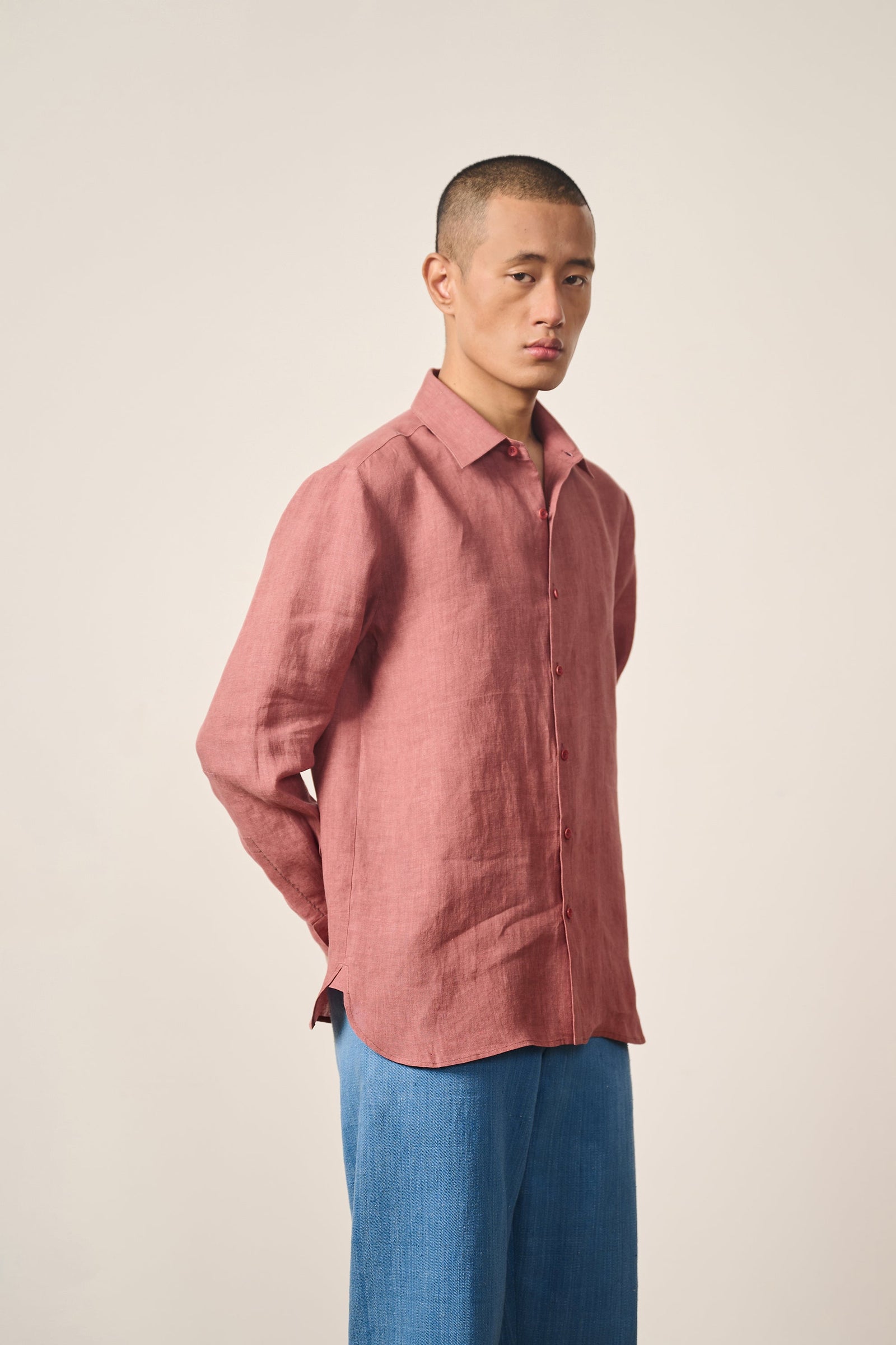 Relaxed Fit Linen Shirt In Rough