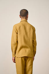 Relaxed Fit Linen Shirt In Yellow