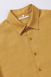 Relaxed Fit Linen Shirt In Yellow