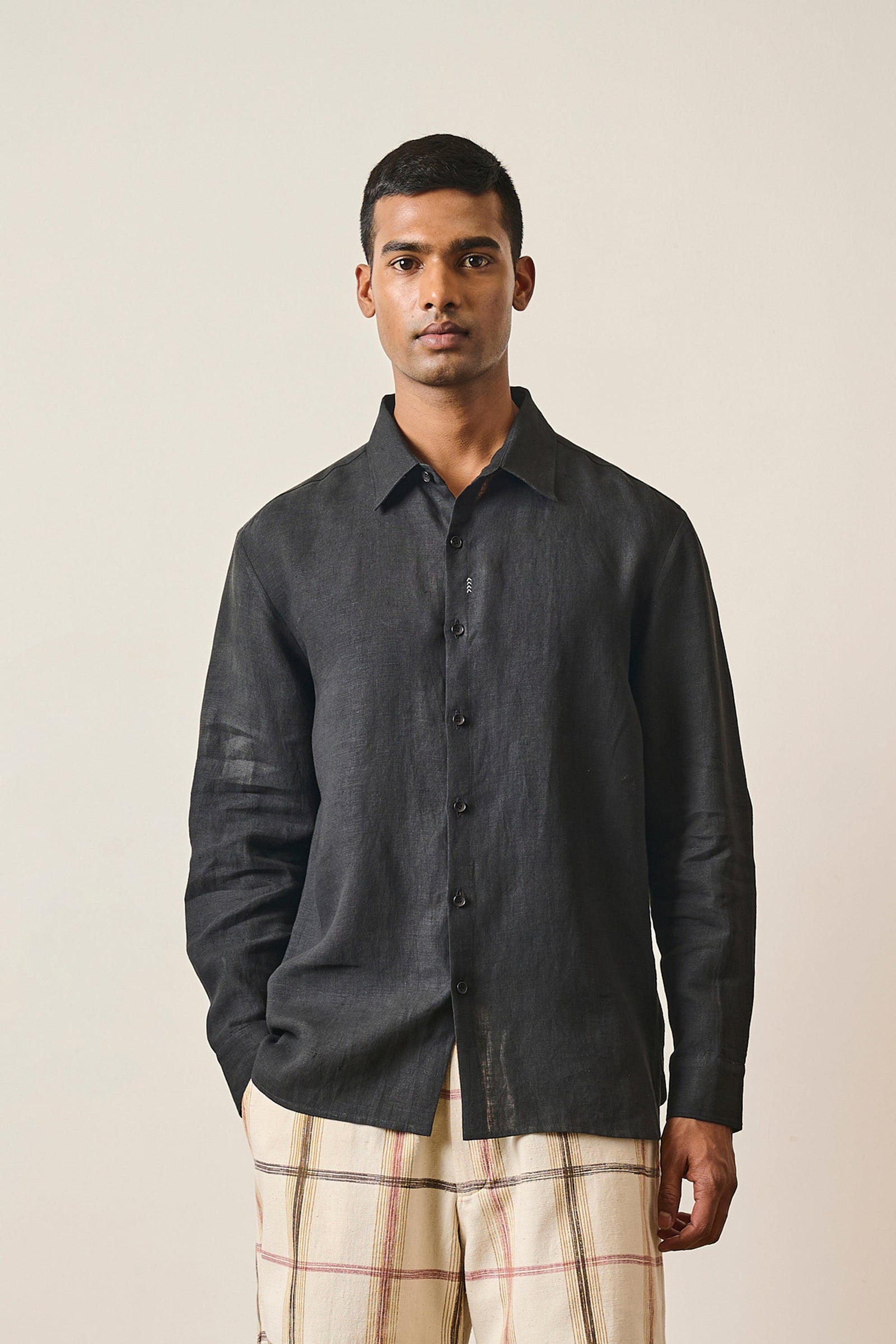 Relaxed Fit Linen Shirt In