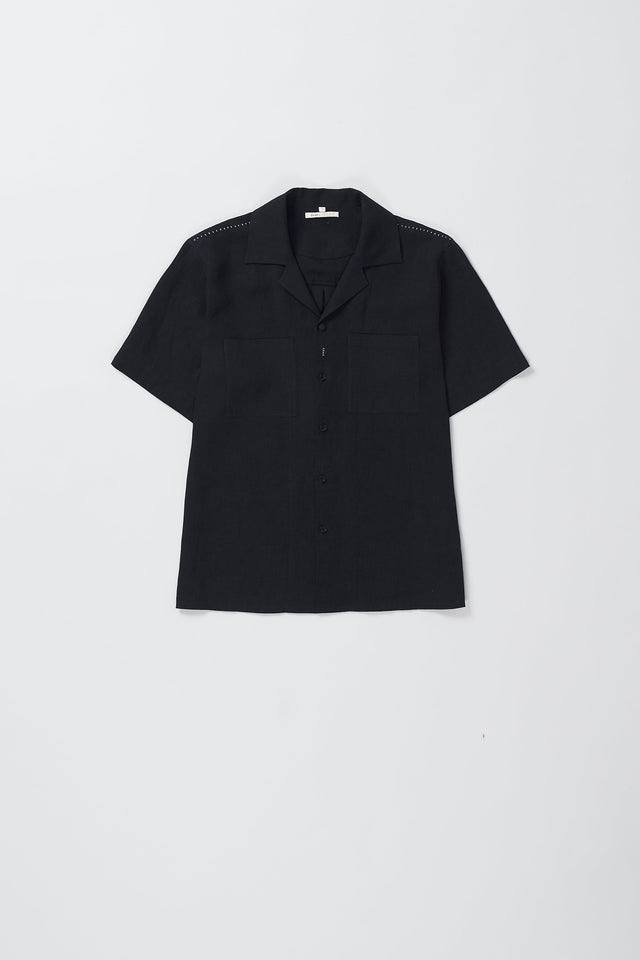 Black Camp Collar Shirt