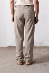 Ash Grey Relaxed Trousers With Drawstring
