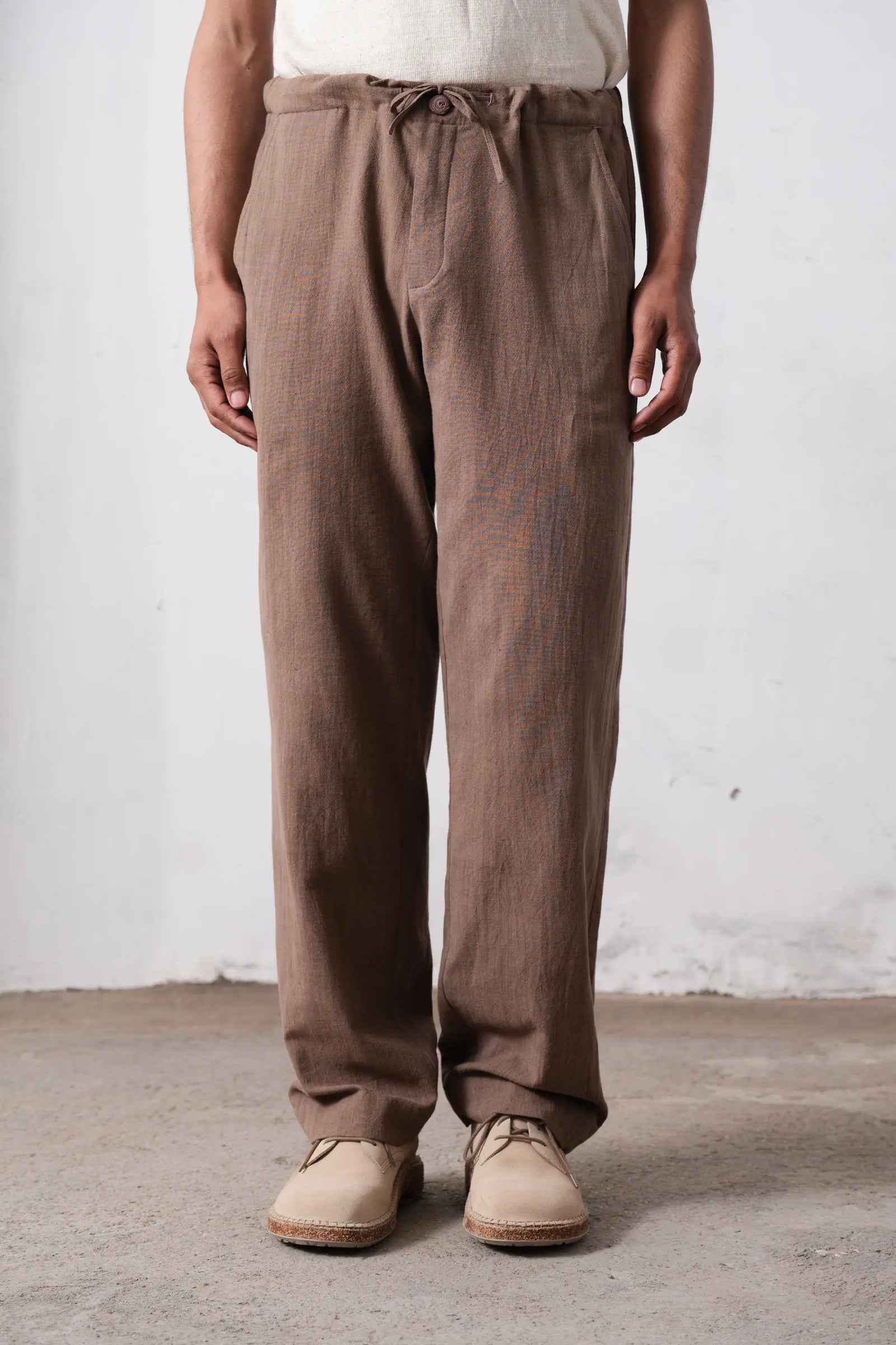 Tree Trunk Relaxed Pants with Drawstring