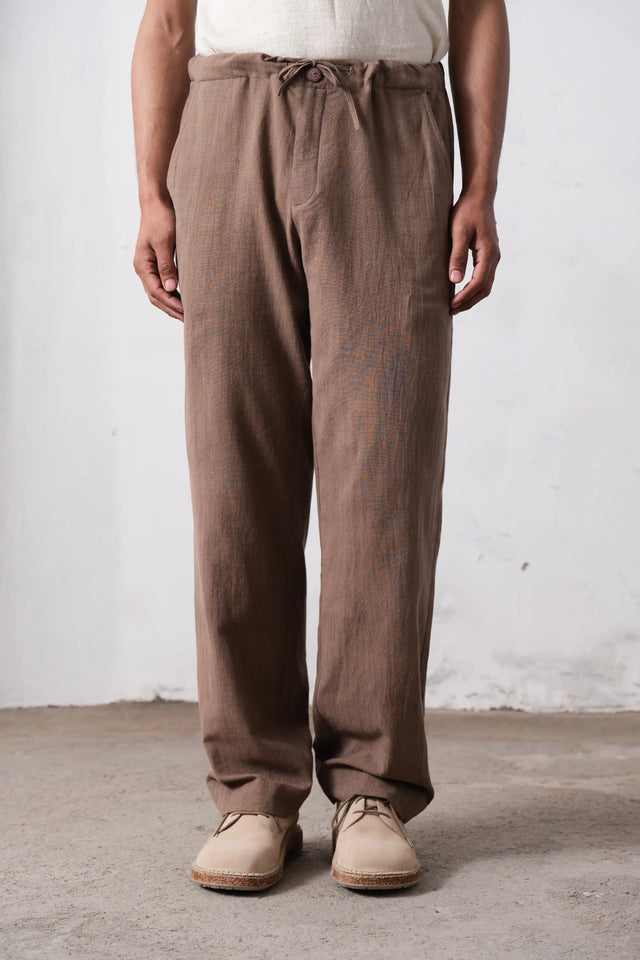Tree Trunk Relaxed Pants With Drawstring