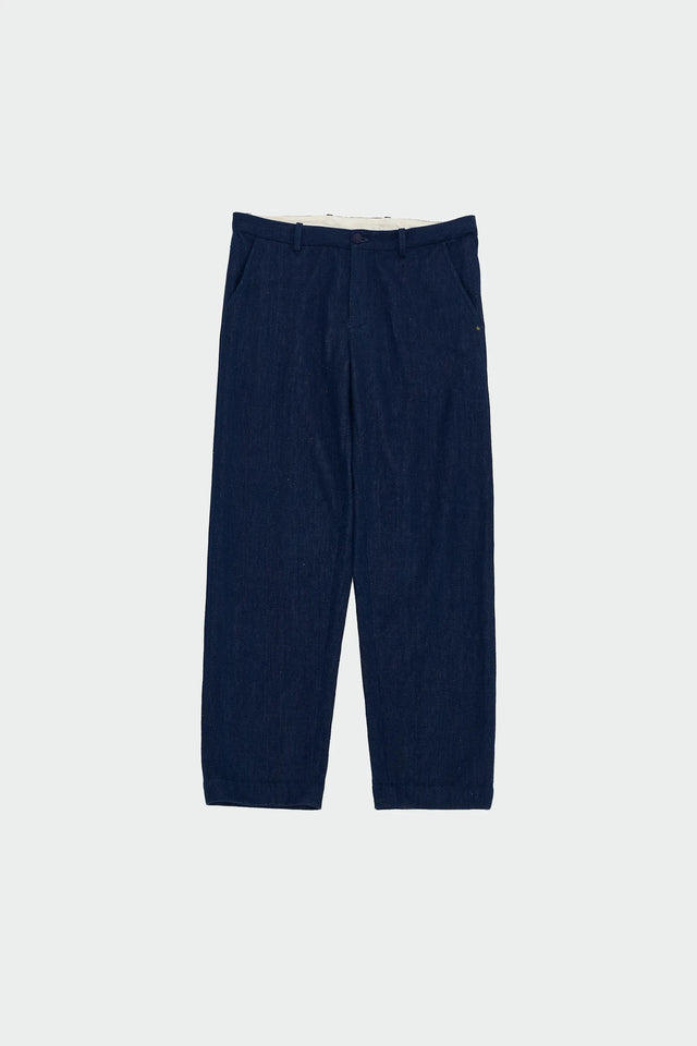 Denim Handspun Trousers In Indigo