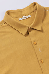 Yellow Cotton Unisex Shirt
