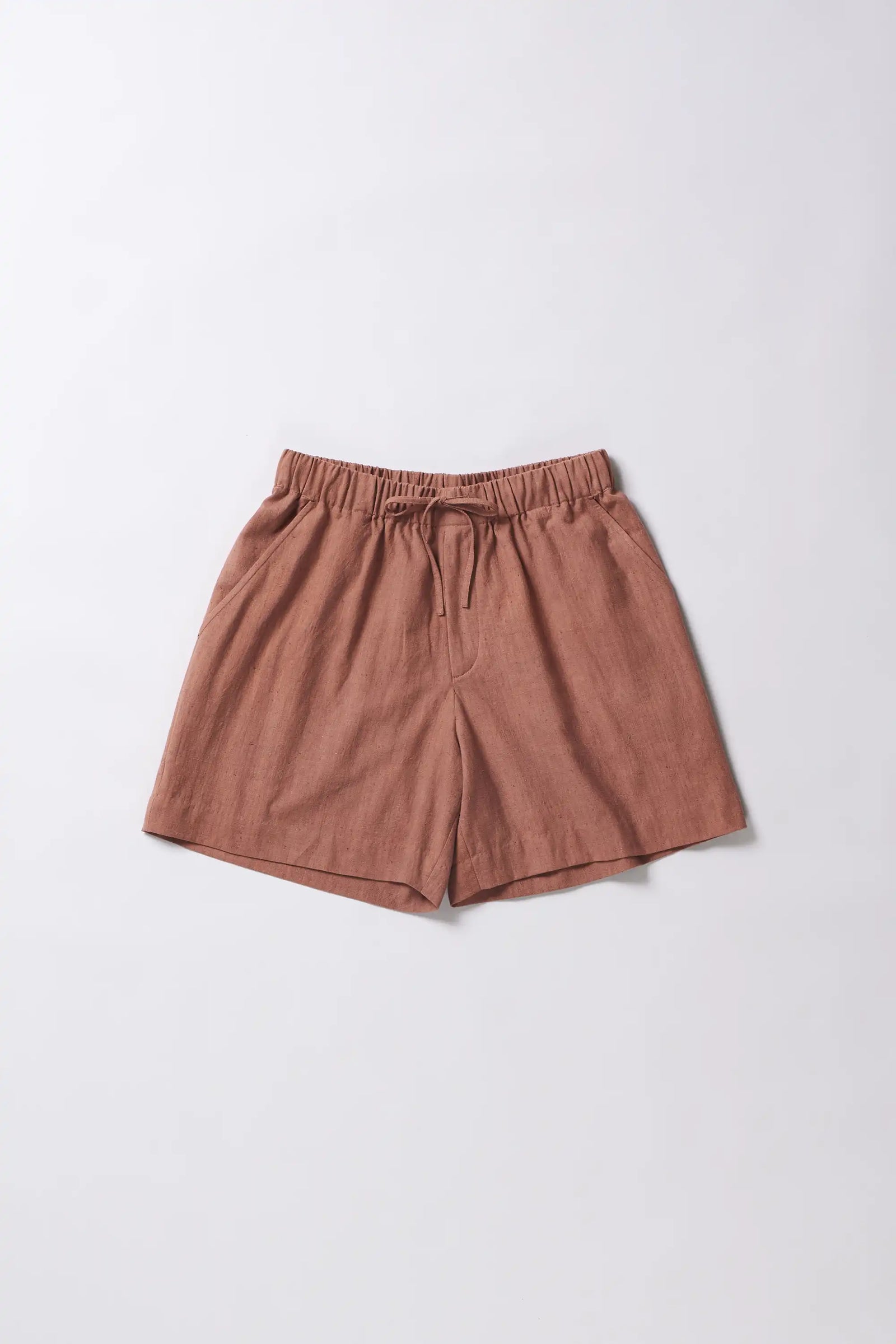 Orange Rust Summer Shorts with Drawstring