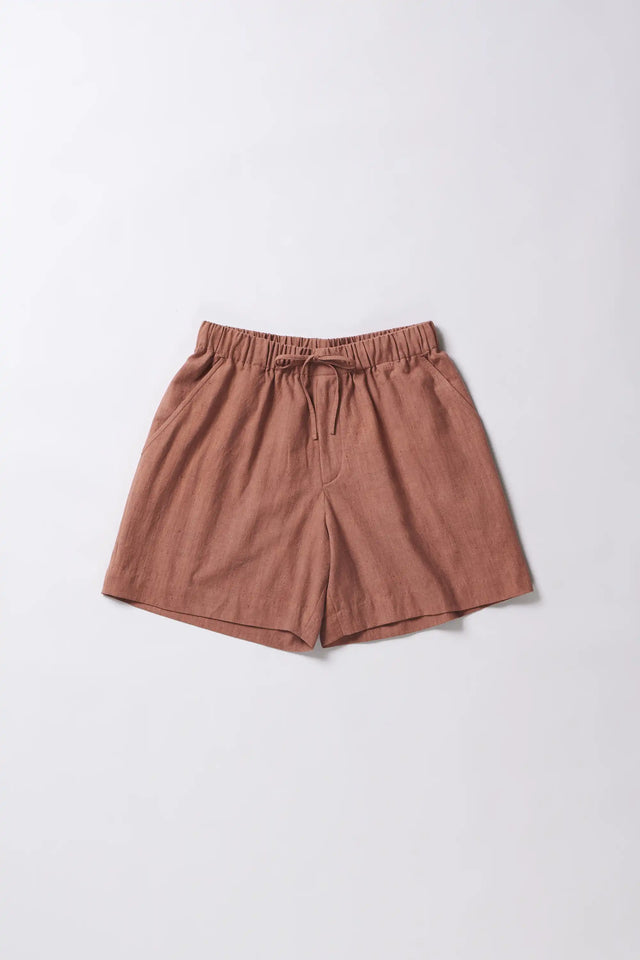 Orange Rust Summer Shorts with Drawstring