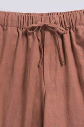 Rust Summer Shorts With Drawstring