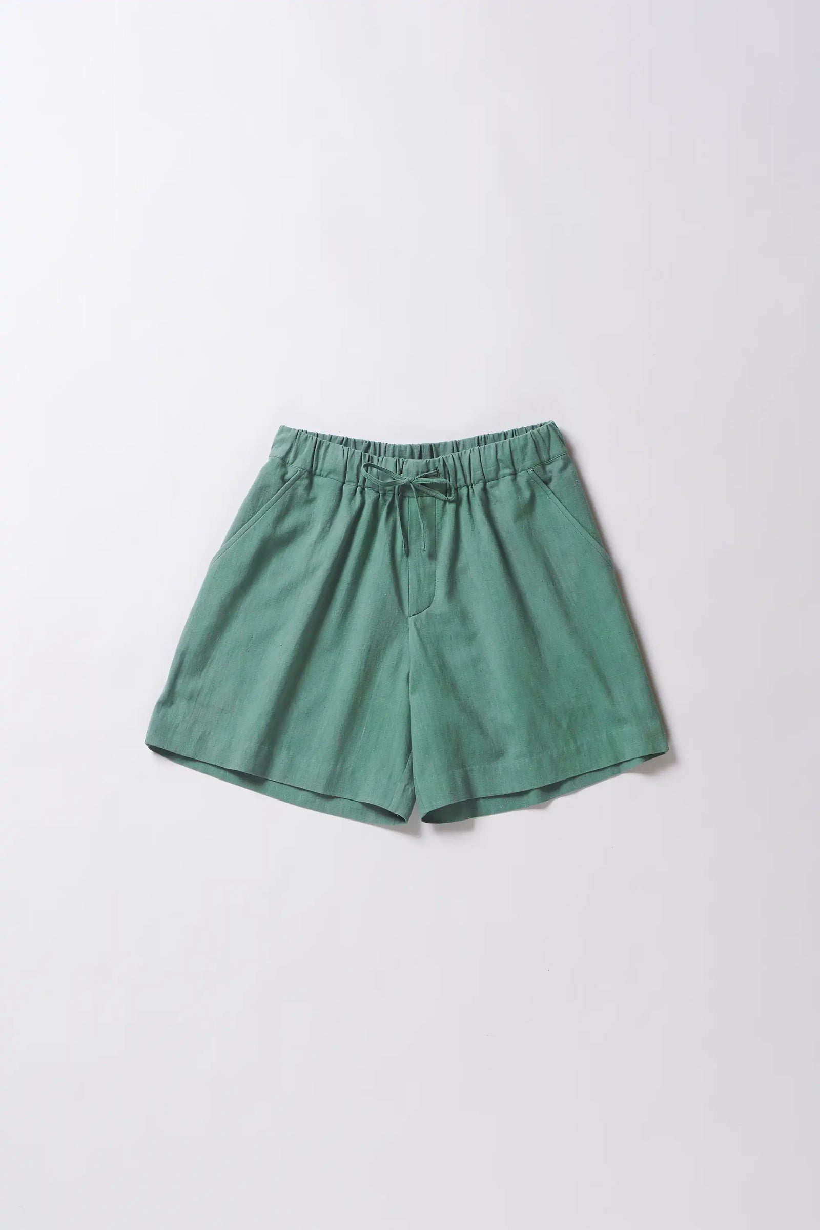 Turf Green Summer Shorts with Drawstring