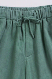 Turf Green Summer Shorts with Drawstring