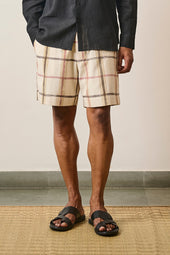 Cream Shorts In Cotton