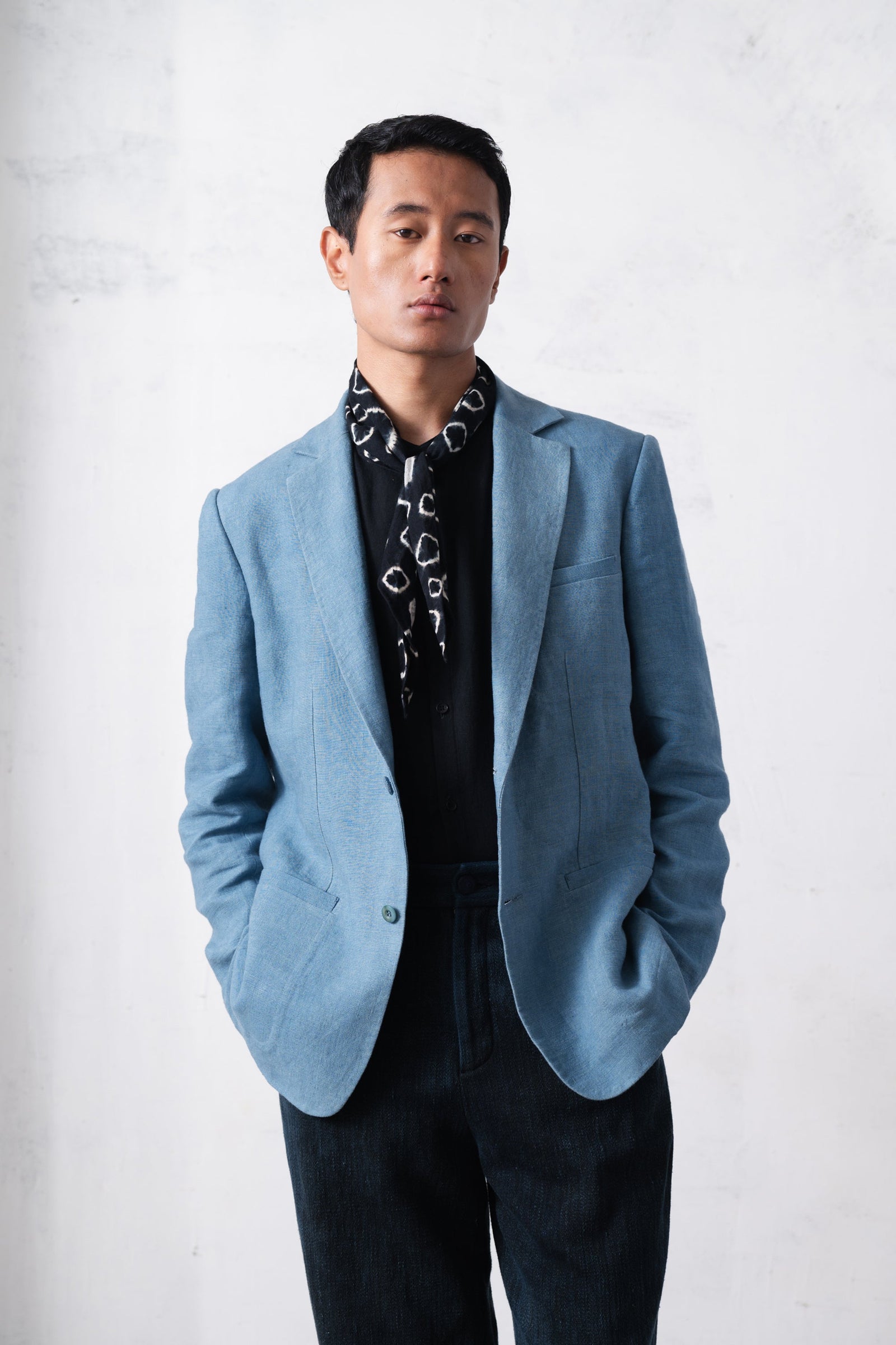 Powder Blue Classic Detailed Jacket