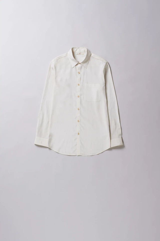 Ecru Cotton-Silk Shirt