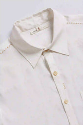 Ecru Cotton Silk Shirt