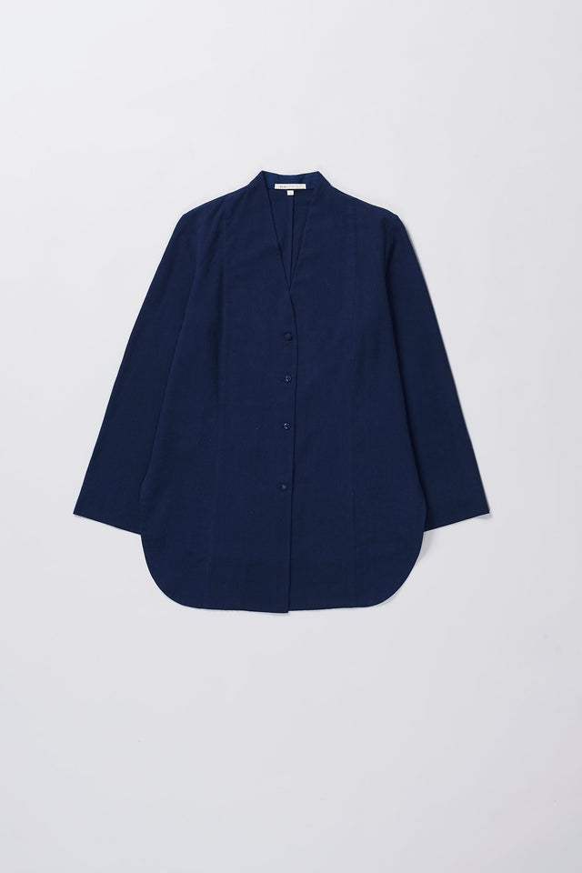 Button Down Tunic in Natural Indigo