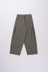 Ash Grey Cotton Pleated Trousers