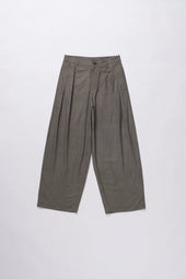 Ash Grey Cotton Pleated Trousers