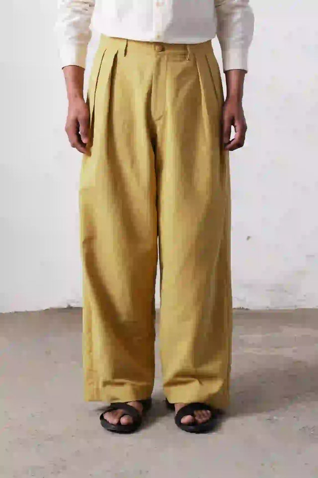 Ochre Wide Trousers