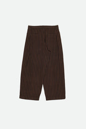 Burnt Umber Yarn Dyed Cotton Pleated Trouser