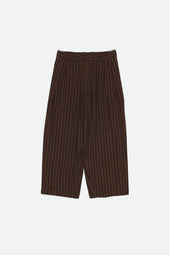 Burnt Umber Yarn Dyed Cotton Pleated Trouser