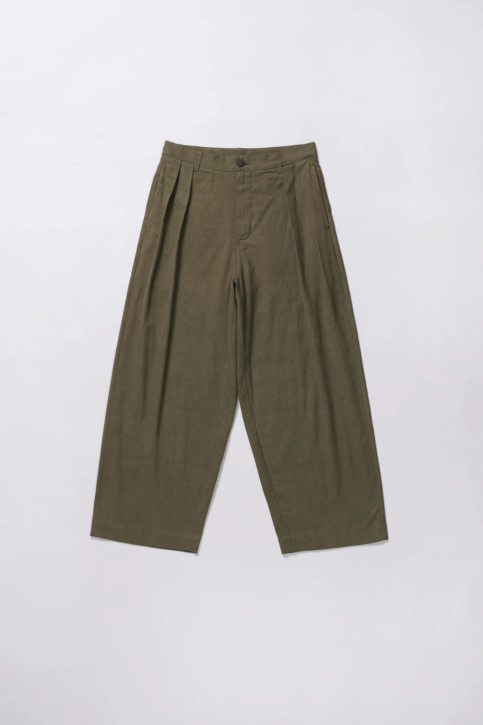 Cotton Pleated Trousers In