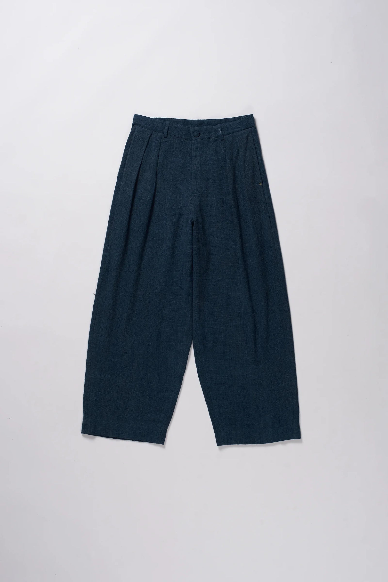 Pleated Trousers Cotton Estate Blue