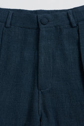 Pleated Trousers Cotton Estate Blue