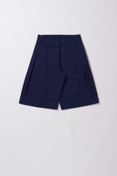 Pleated Denim Shorts