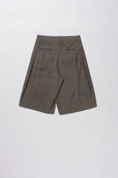 Ash Grey Pleated Shorts