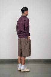 Ash Grey Pleated Shorts