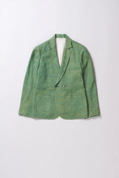Detailed Linen Jacket in Turf Green
