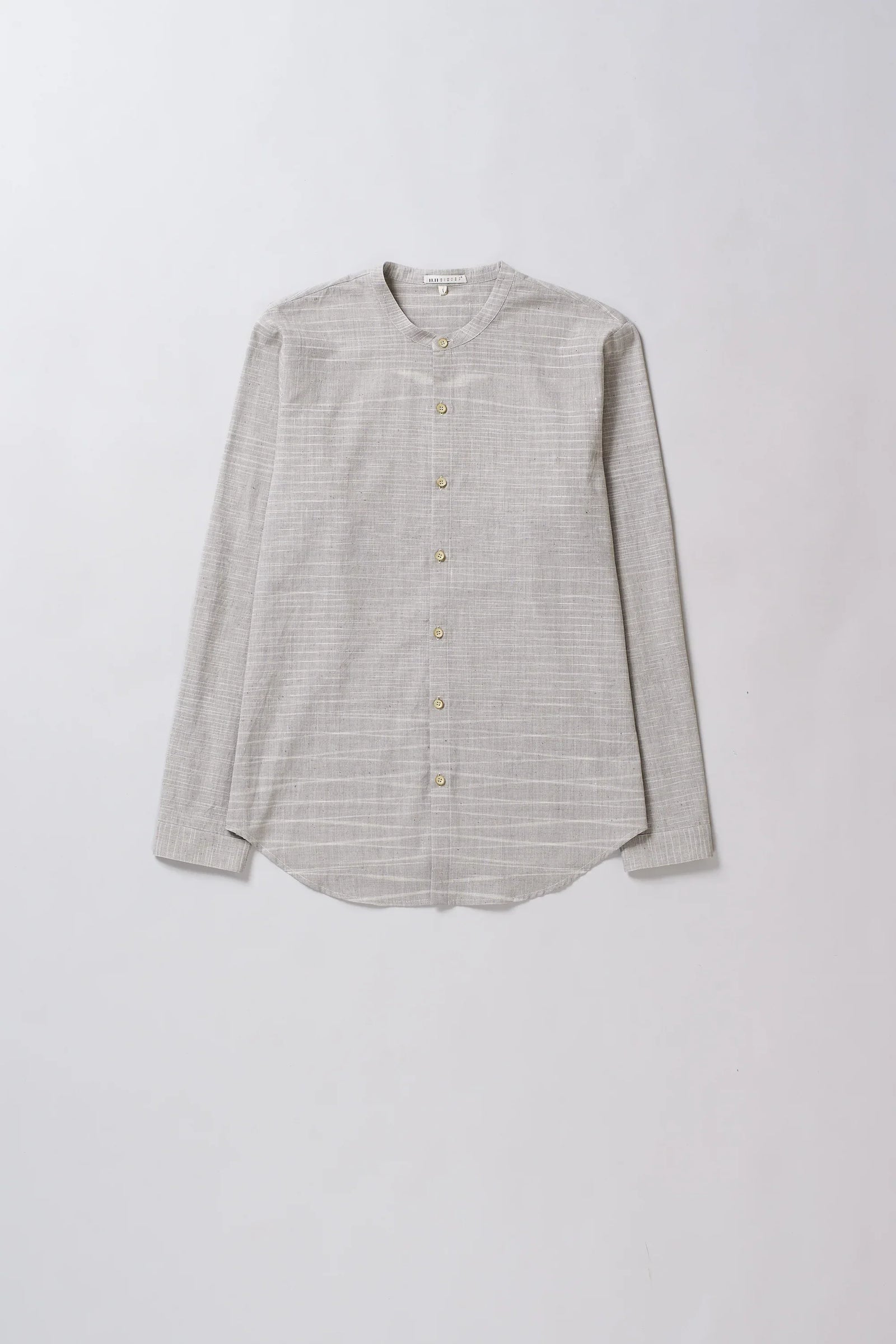Band Collar Shirt in Smoke