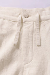 Ecru Wide Leg Organic Cotton Trousers