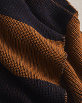 Colorblocked Merino Wool Scarf Navy