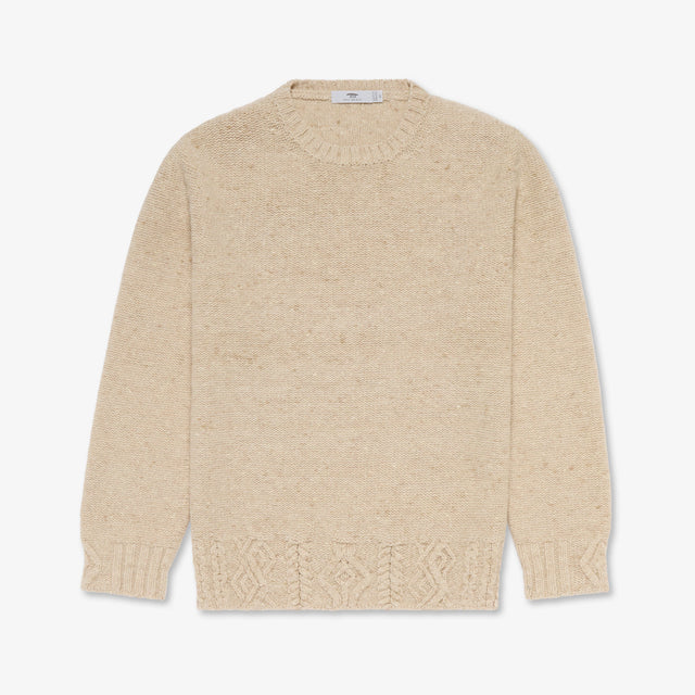 Cashmere Aran Rib Crew Neck