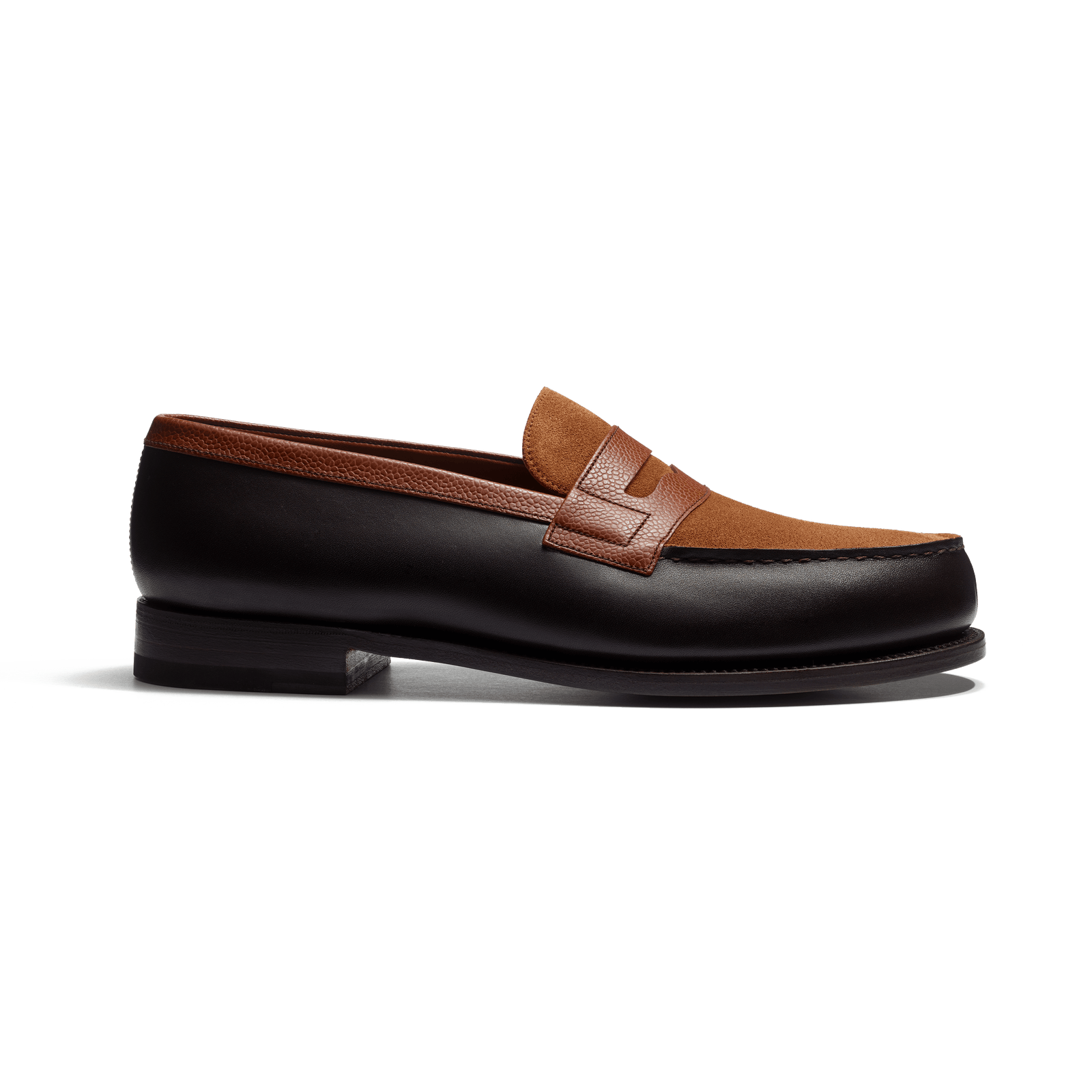 180 Loafer [Men Dark brown suede calfskin & dark brown boxcalf]