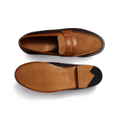180 Loafer [Men Dark brown suede calfskin & dark brown boxcalf]
