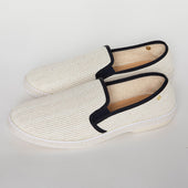 Classic Raphia Ivoire Biais Marine