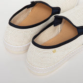 Classic Raphia Ivoire Biais Marine